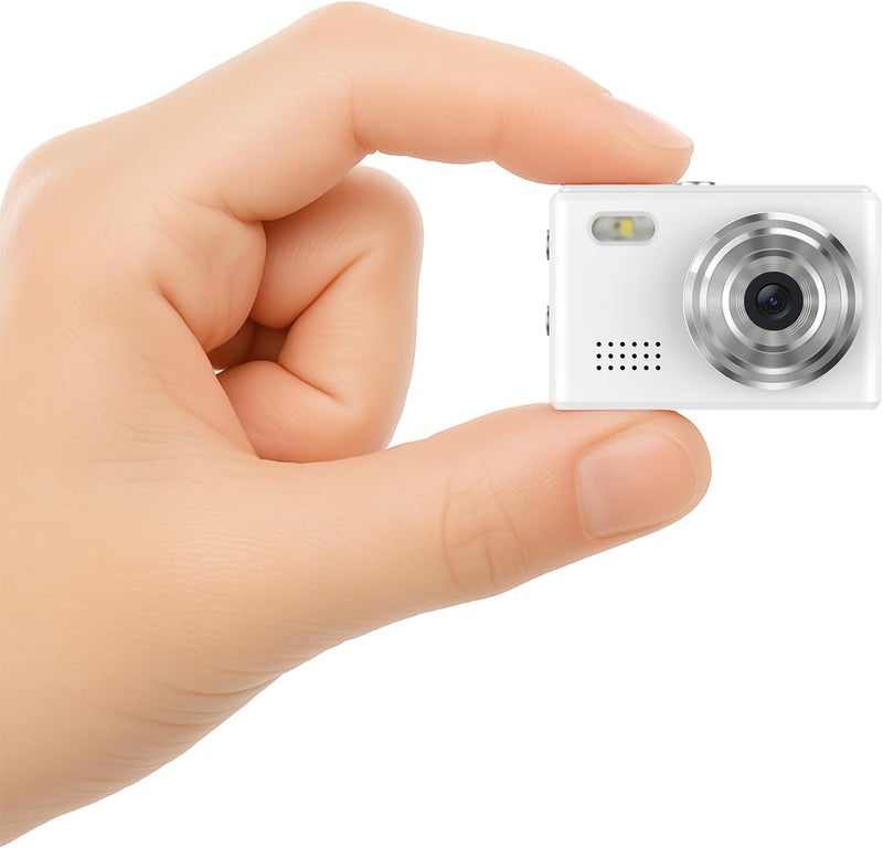 Dienspeak Mini Camera 1080P HD Video Recorder - Keychain Digital Camcorder with 64GB Card, 0.96" HD Display, Long Battery Life, Ultra-Portable Tiny Camera for Travel/Vlog/Night Shots, White - Image 1